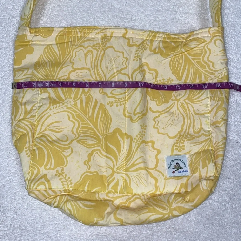 Baby Showers Hawaii diaper bag and matching blanket yellow Tropicsl hibiscus